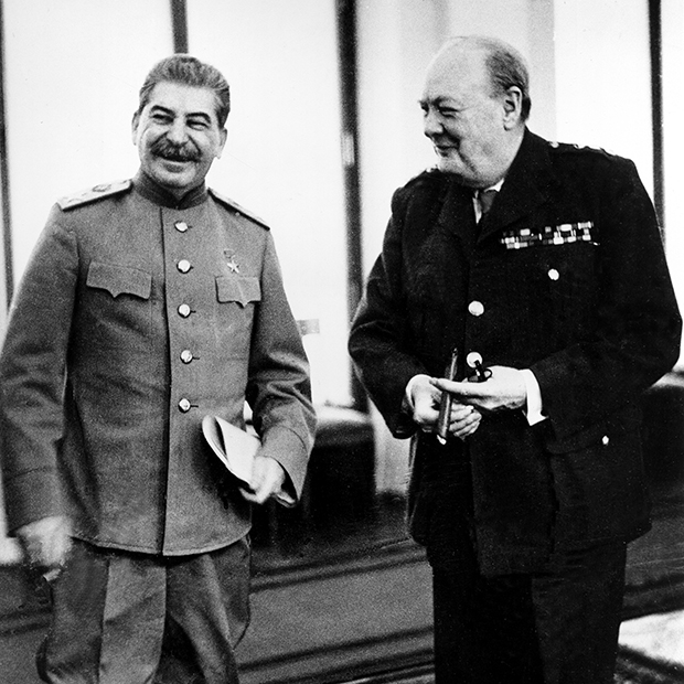 Иосиф Сталин и Уинстон Черчилль на Ялтинской конференции, 1945 год